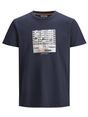Jack Jones Erkek T-Shirt 12185744 Navy Blazer