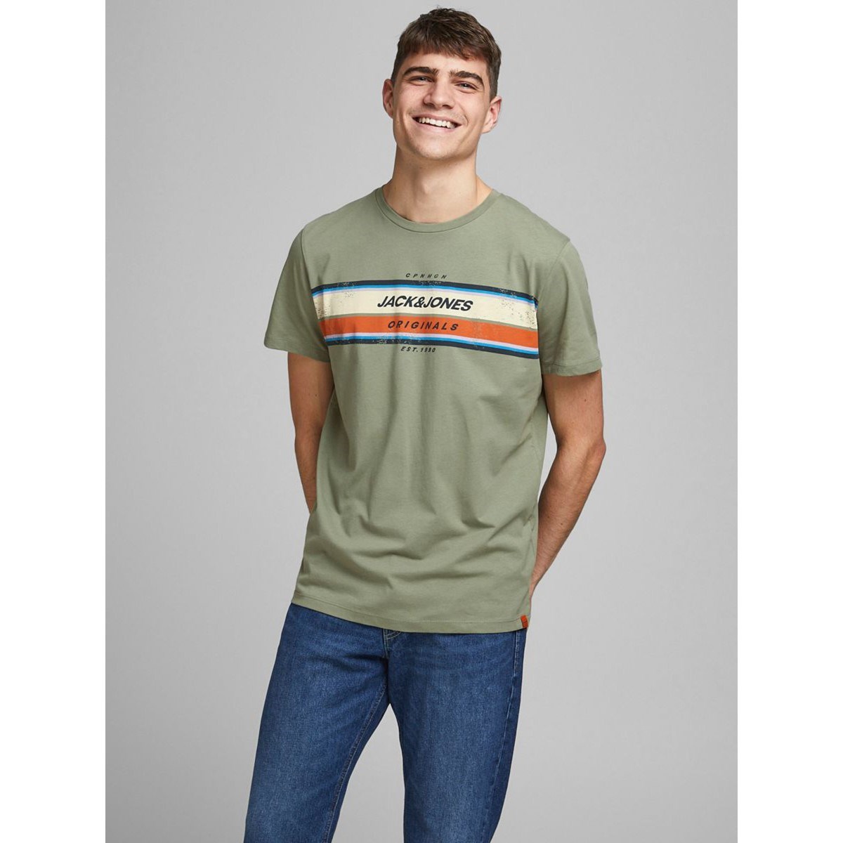 Jack Jones Erkek T-Shirt 12186212 Sea Spray