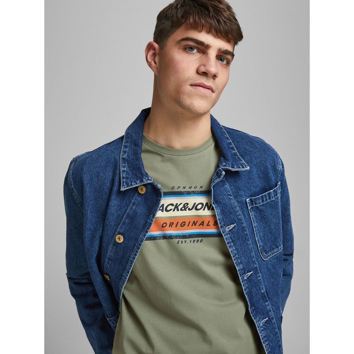 Jack Jones Erkek T-Shirt 12186212 Sea Spray