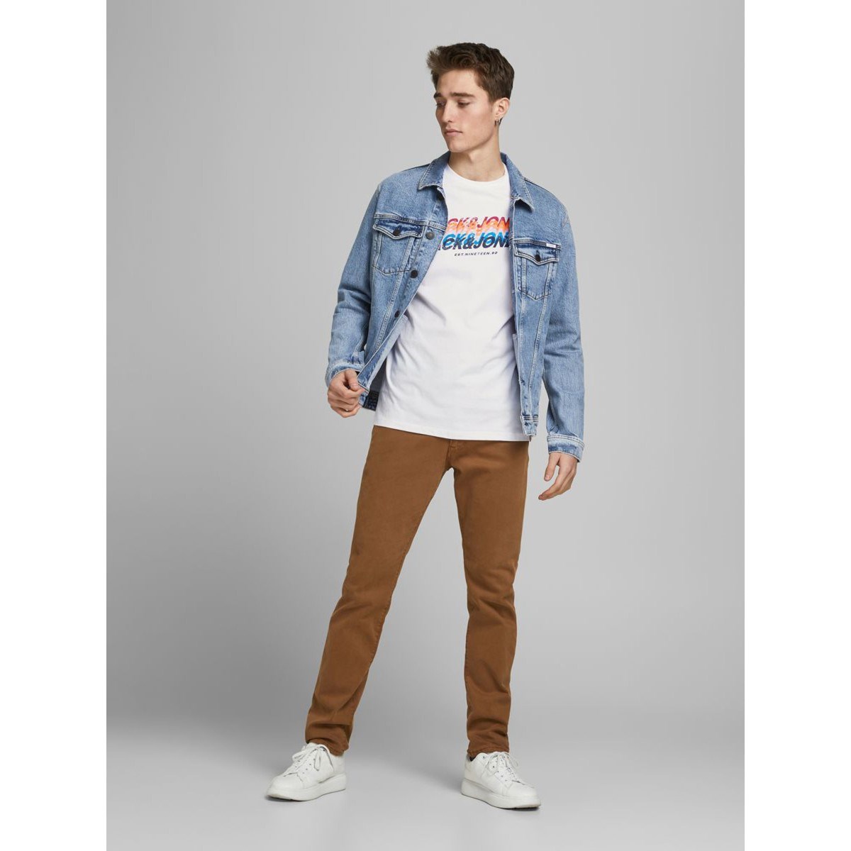 Jack Jones Erkek T-Shirt 12186212 White