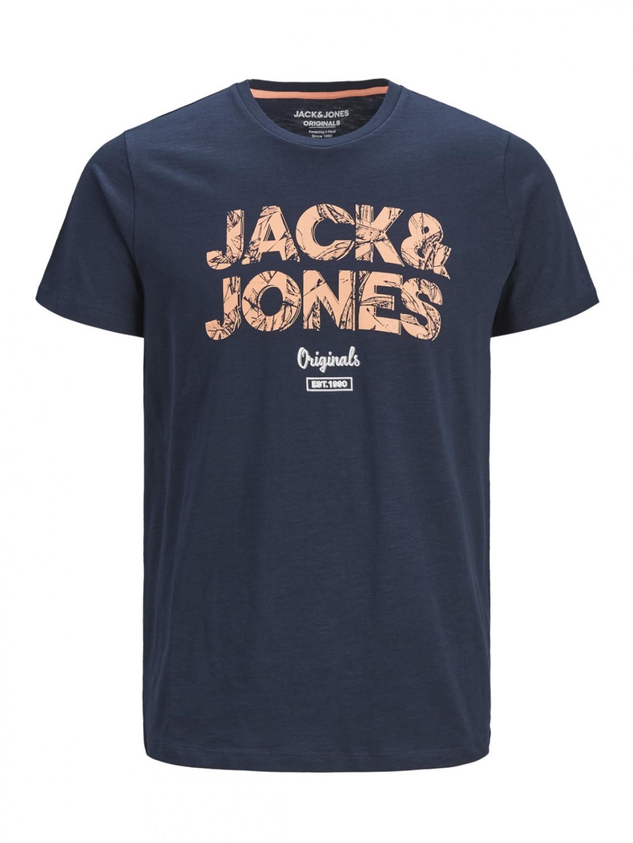 Jack Jones Erkek T-Shirt 12186282 Navy Blazer