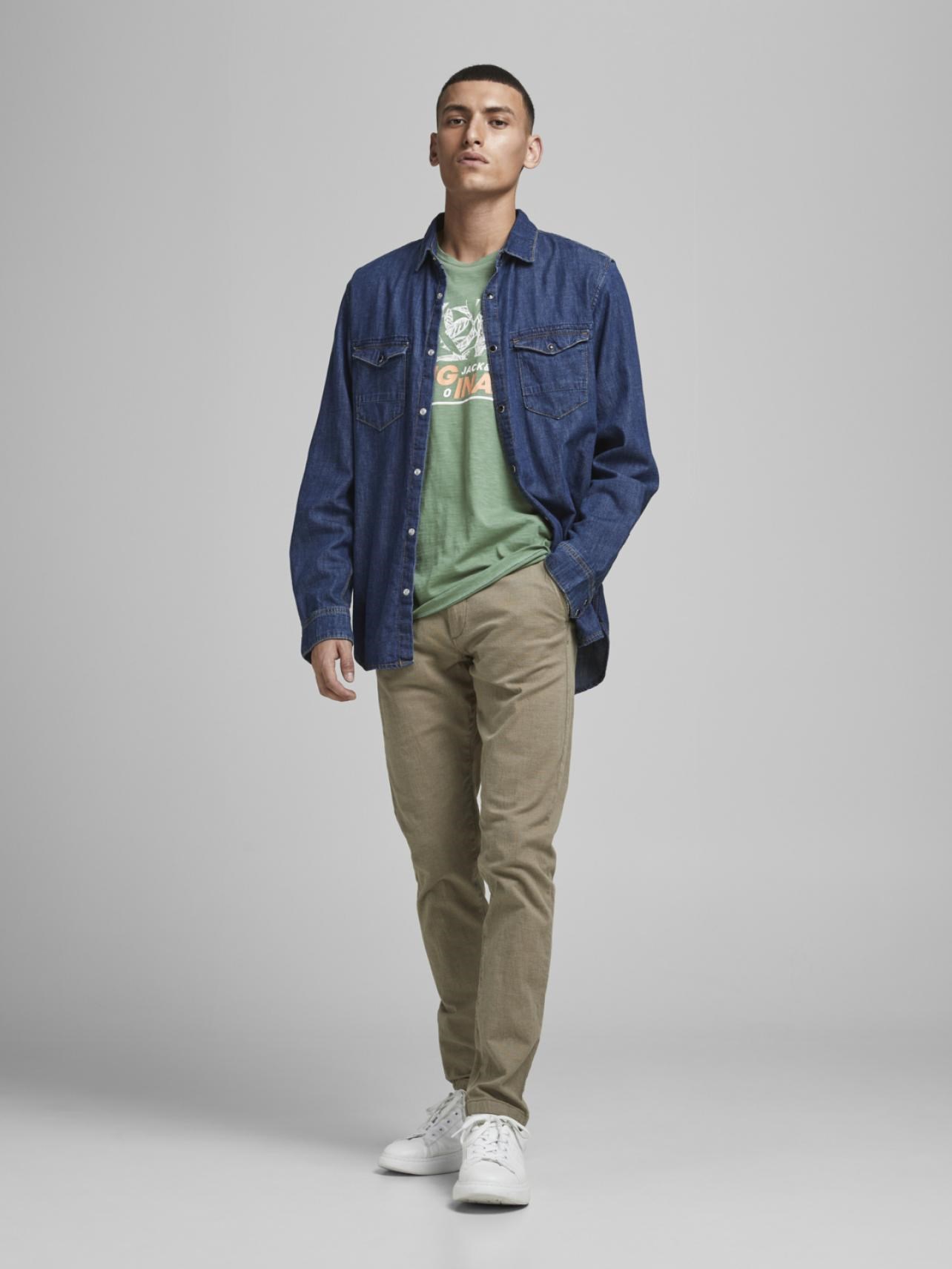 Jack Jones Erkek T-Shirt 12186282 Sea Spray