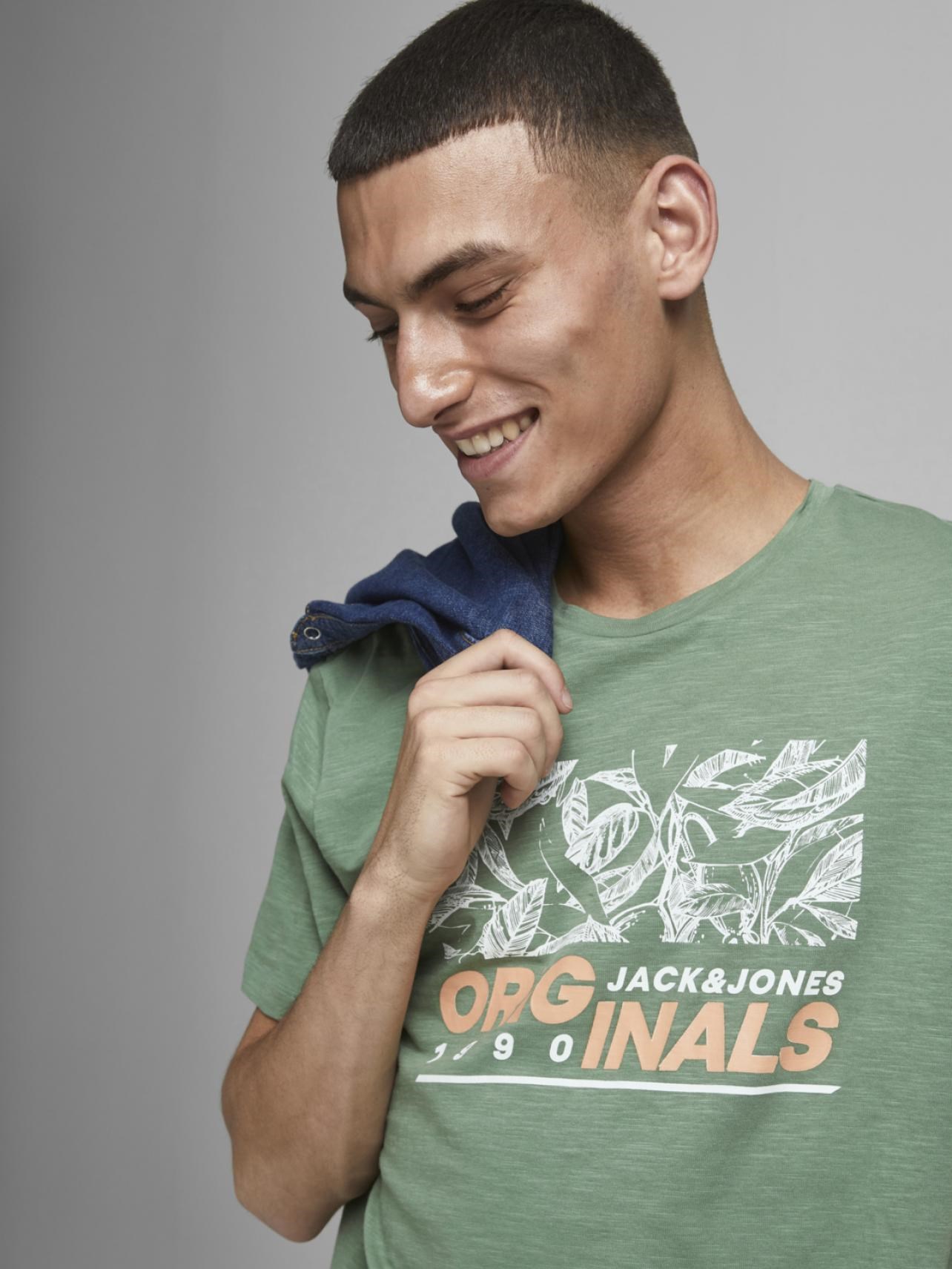 Jack Jones Erkek T-Shirt 12186282 Sea Spray