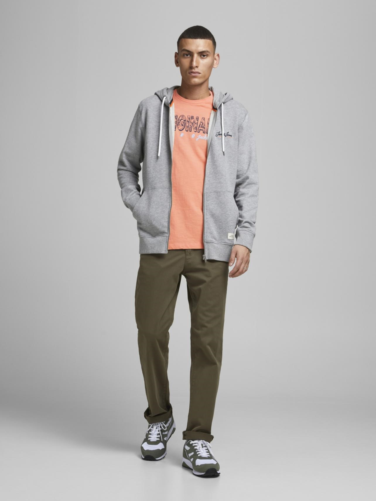 Jack Jones Erkek T-Shirt 12186282 Shell Coral
