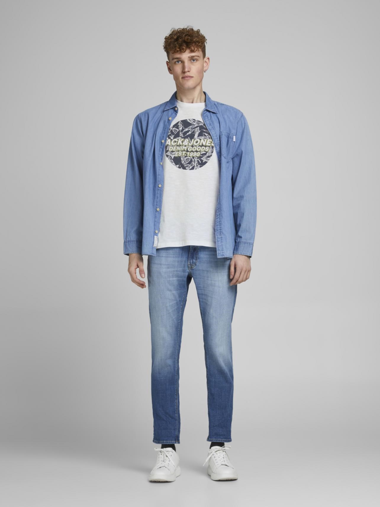 Jack Jones Erkek T-Shirt 12186282 White