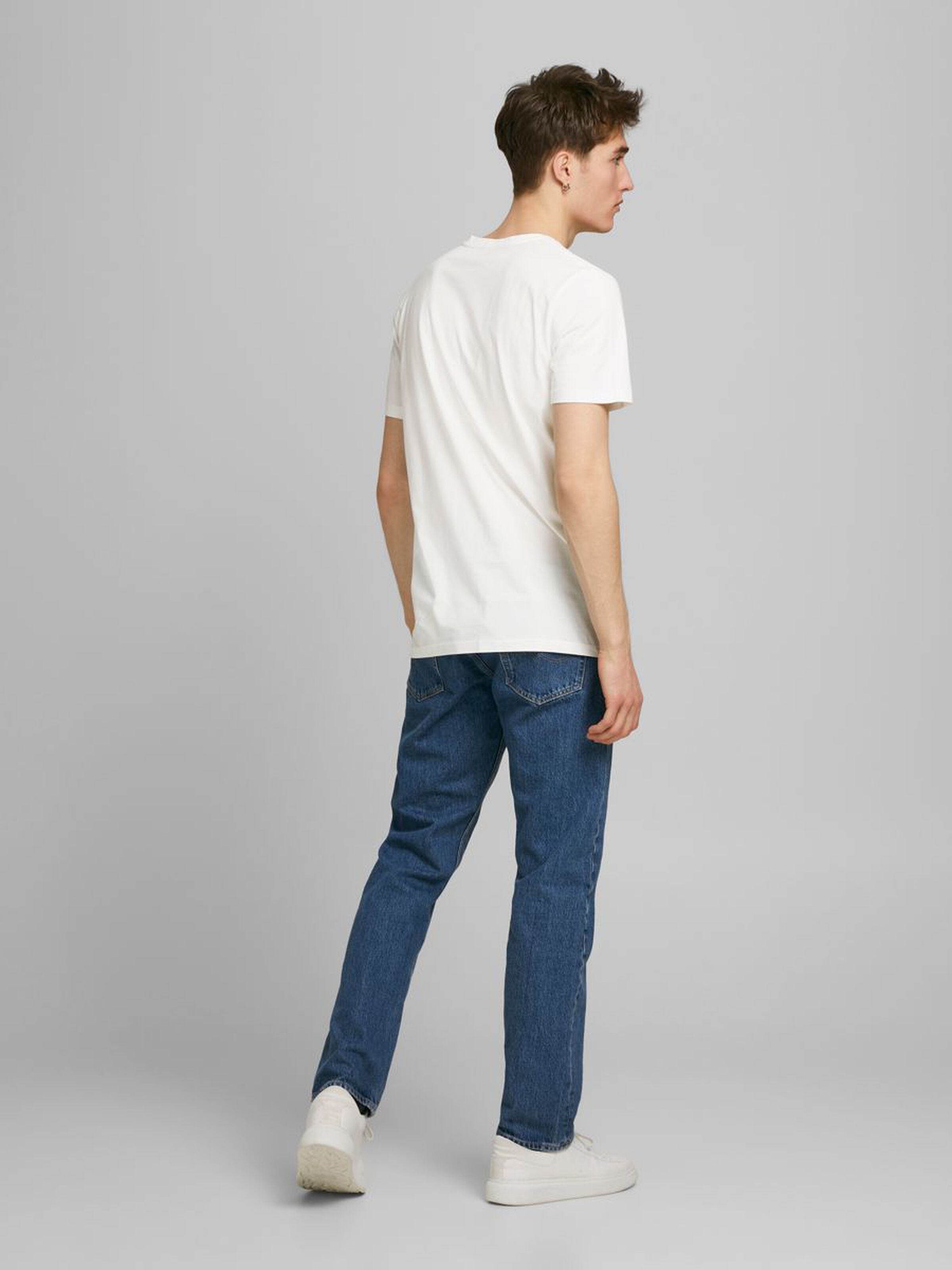 Jack Jones Erkek T-Shirt 12186330 Cloud Dancer