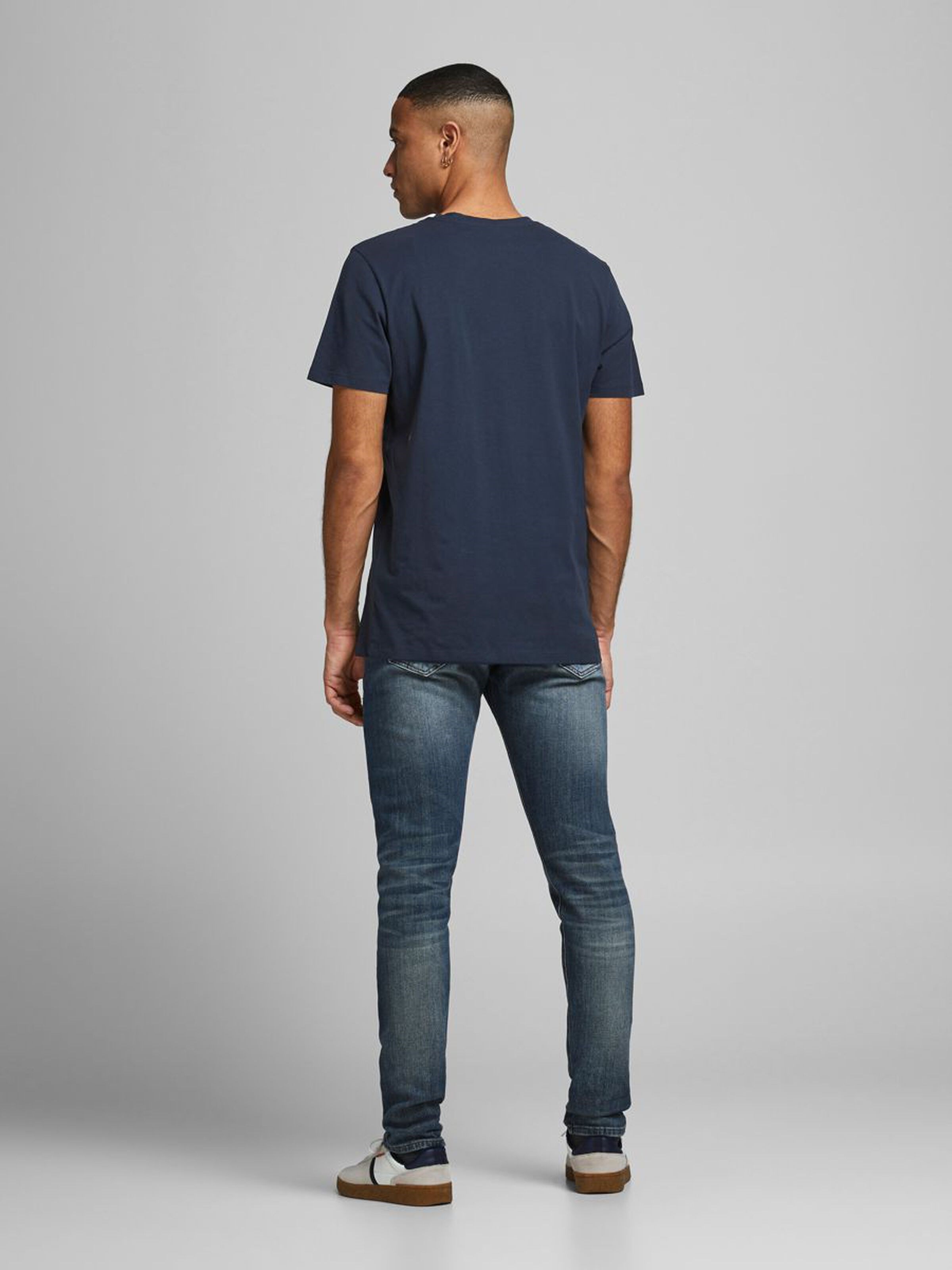 Jack Jones Erkek T-Shirt 12186330 Navy Blazer
