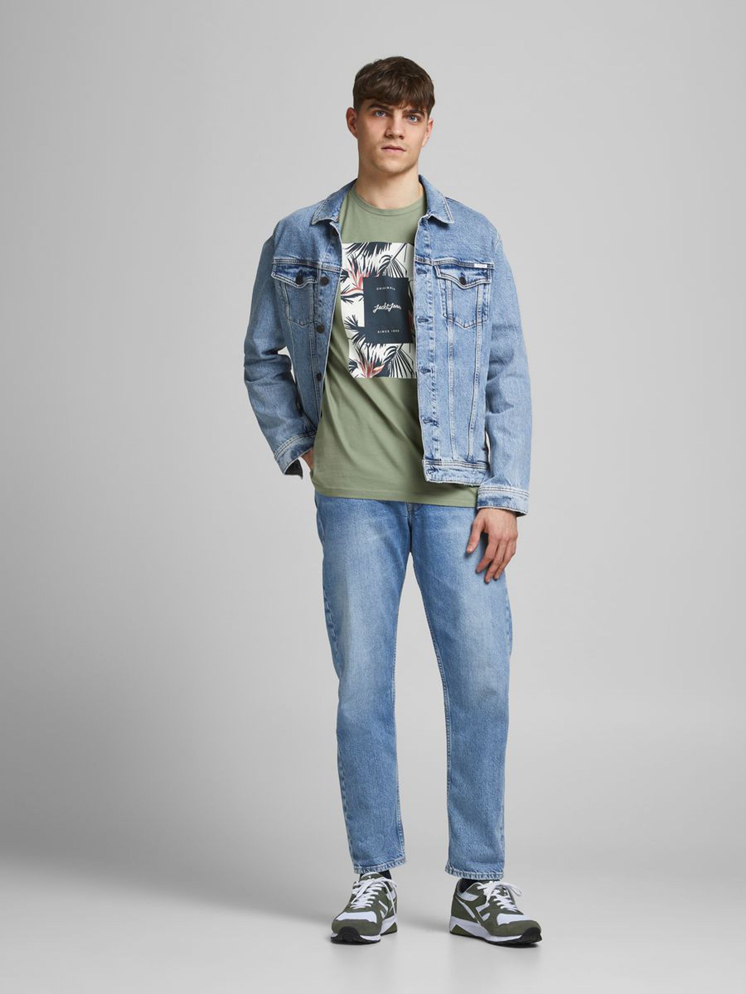 Jack Jones Erkek T-Shirt 12186330 Sea Spray