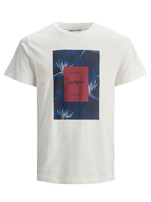 Jack Jones Erkek T-Shirt 12186330 Cloud Dancer