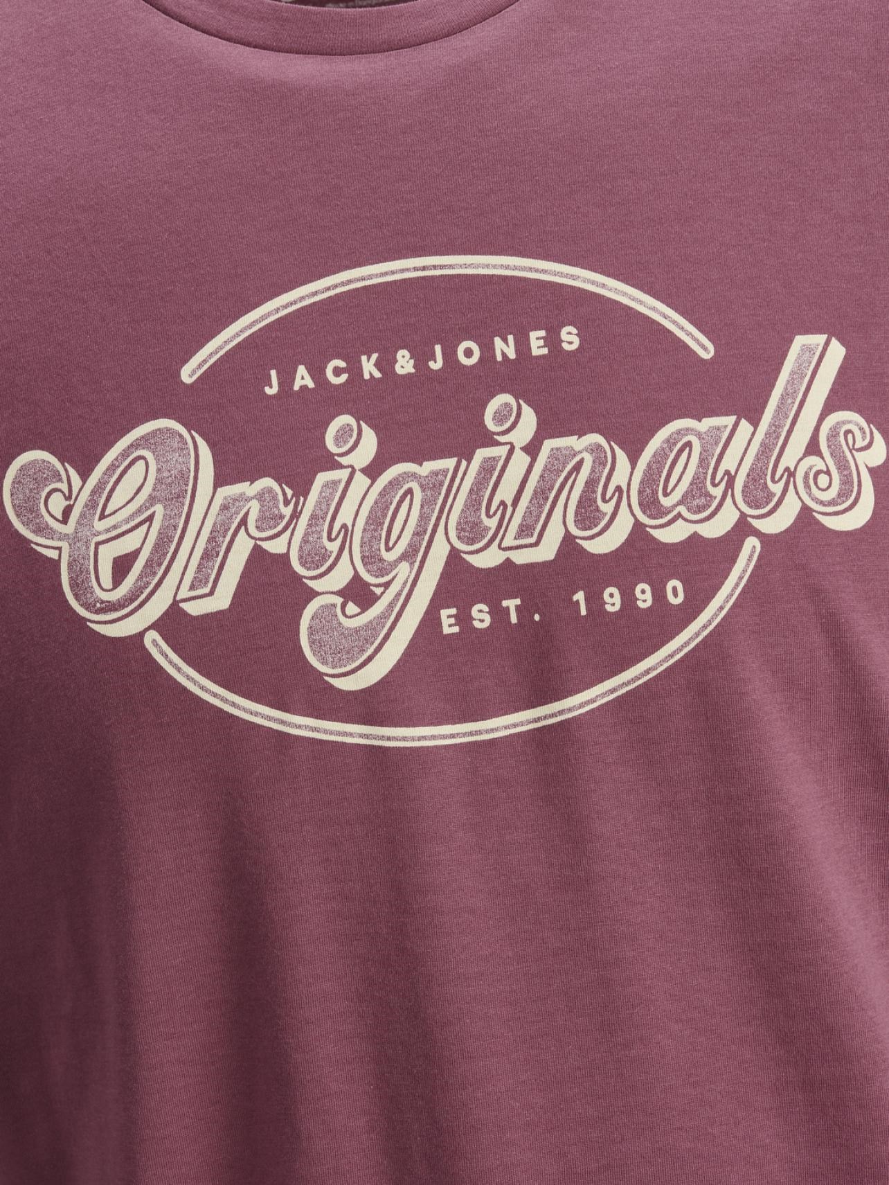 Jack Jones Erkek T-Shirt 12186404 Hawthorn Rose