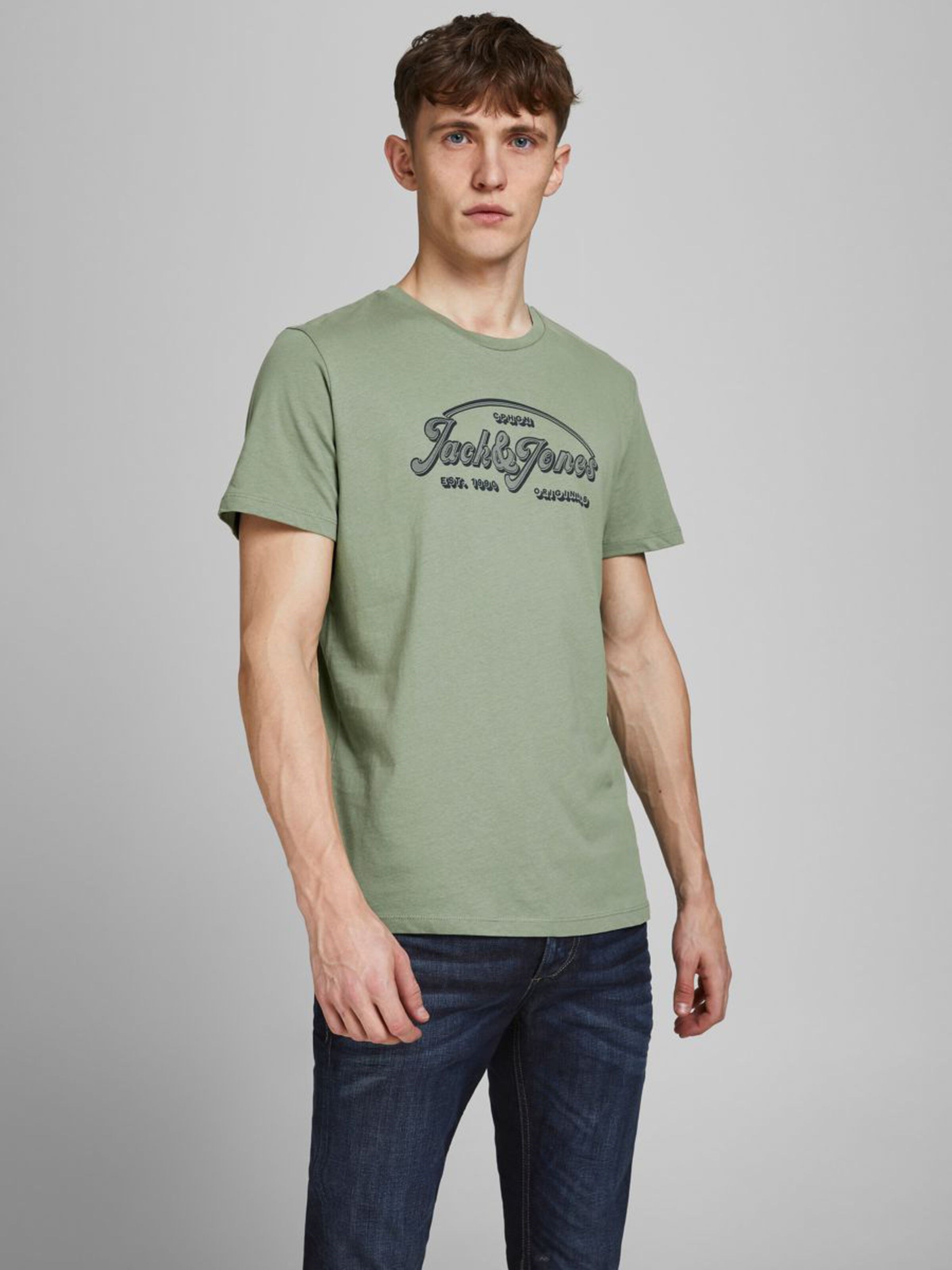 Jack Jones Erkek T-Shirt 12186404 Sea Spray