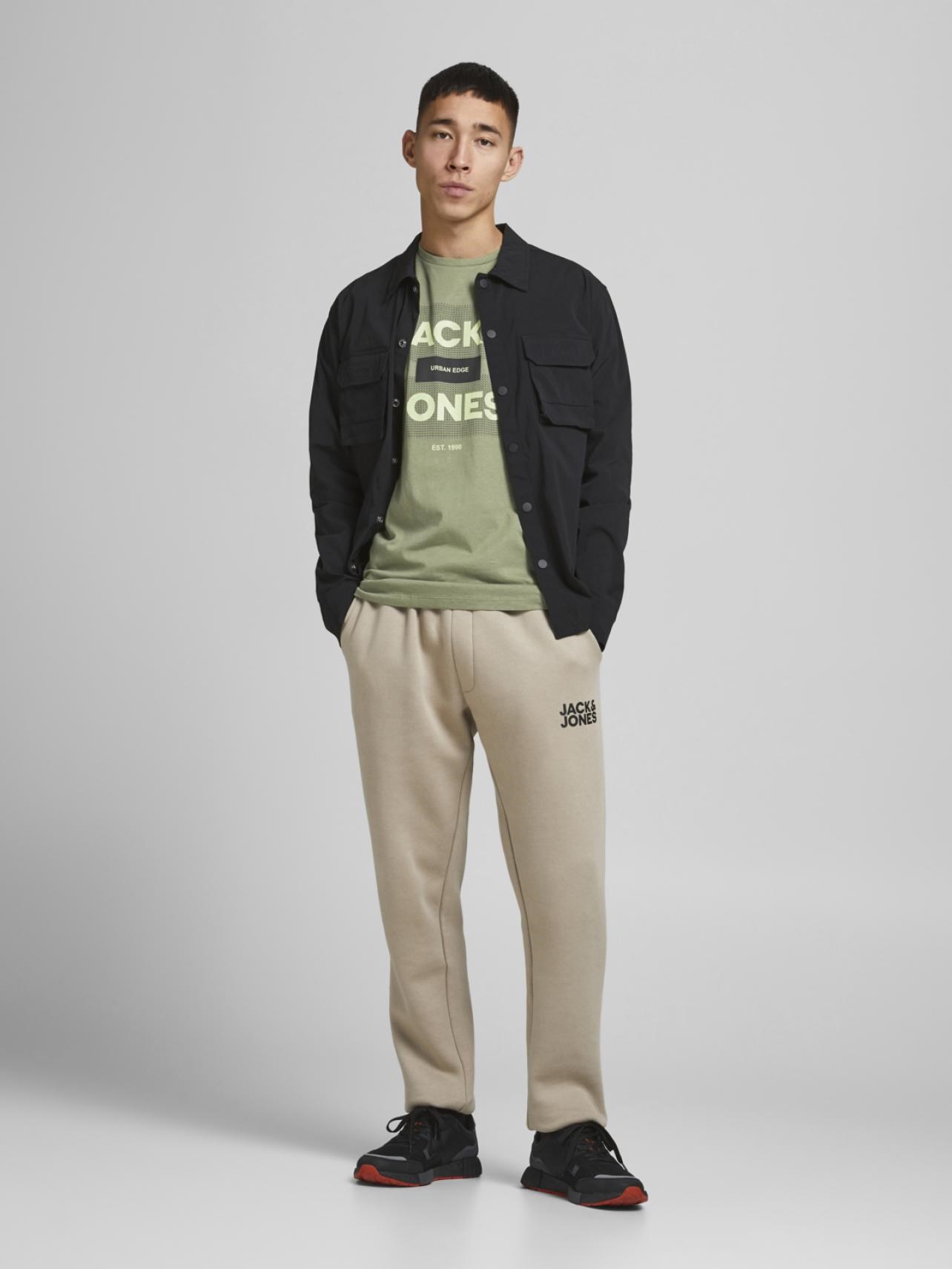 Jack Jones Erkek T-Shirt 12188039 Deep Lichen Green