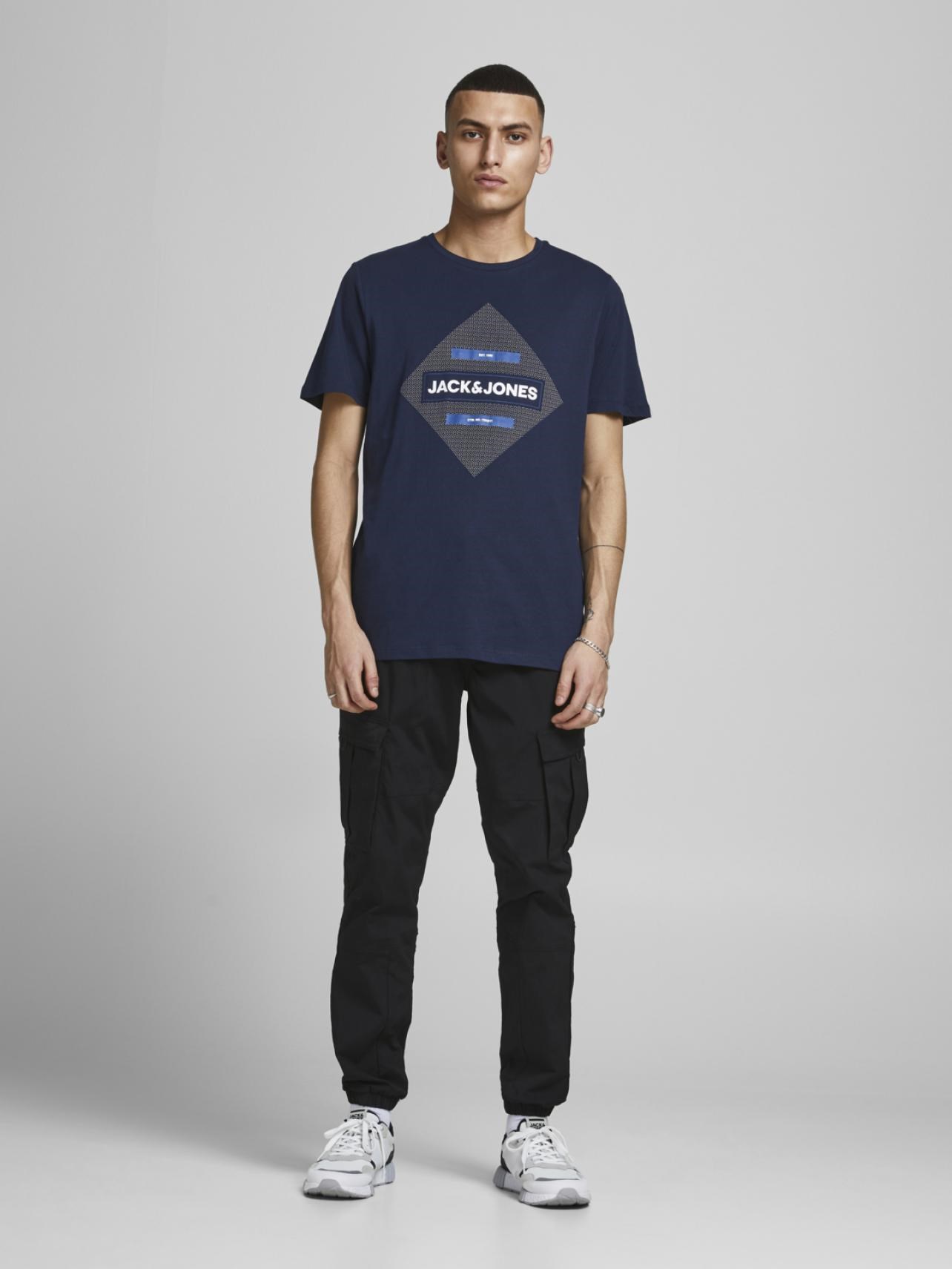 Jack Jones Erkek T-Shirt 12188039 Navy Blazer