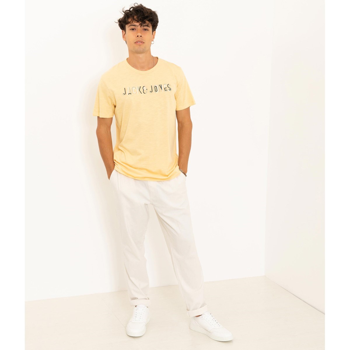 Jack Jones Erkek T-Shirt 12188461 Sahara Sun