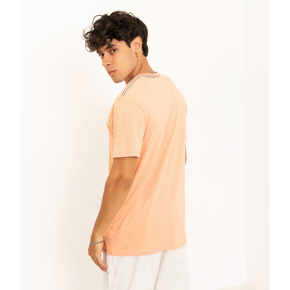 Jack Jones Erkek T-Shirt 12188461 Shell Coral