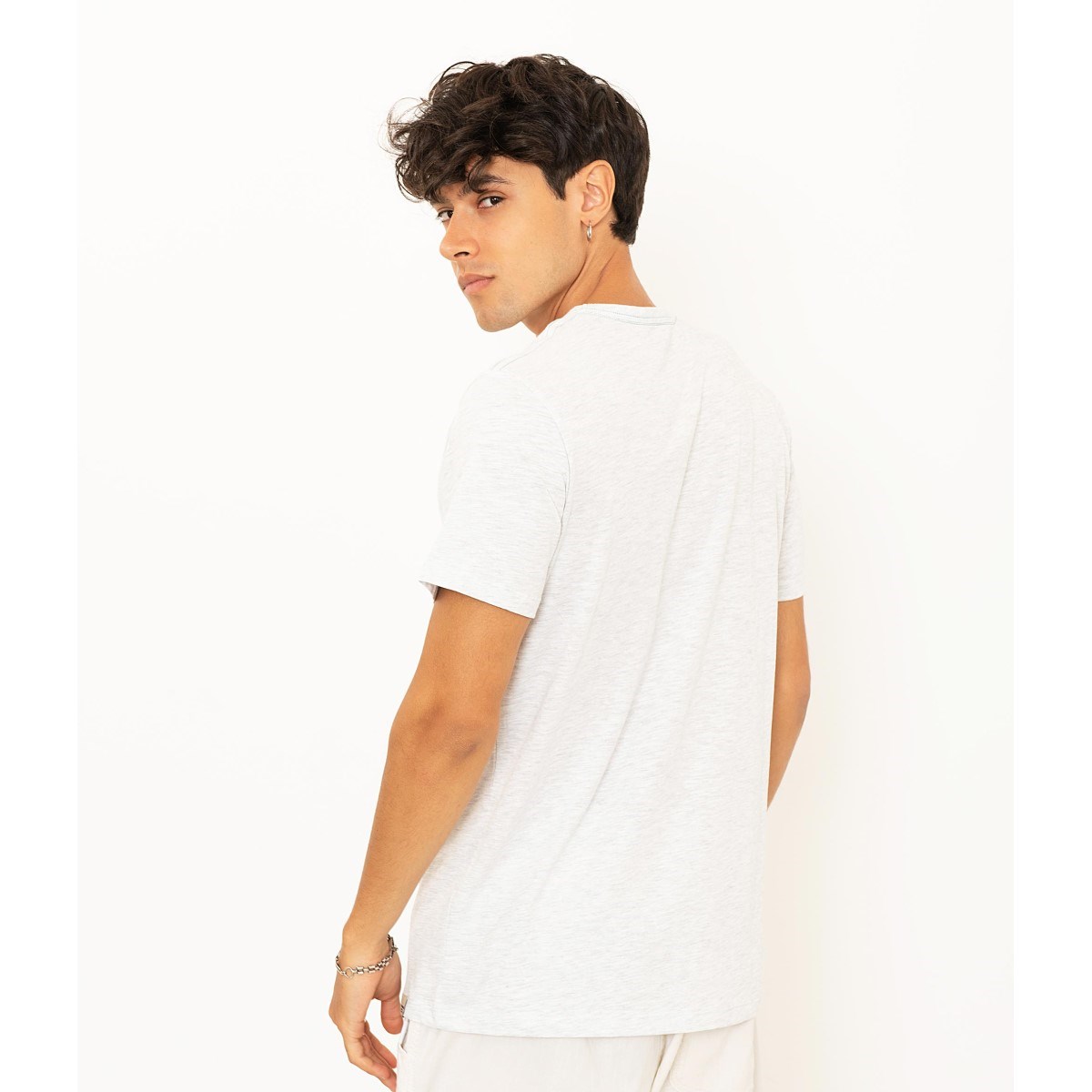 Jack Jones Erkek T-Shirt 12188461 White Melange