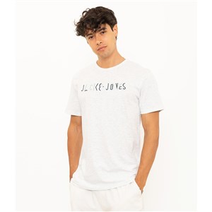 Jack Jones Erkek T-Shirt 12188461 White Melange