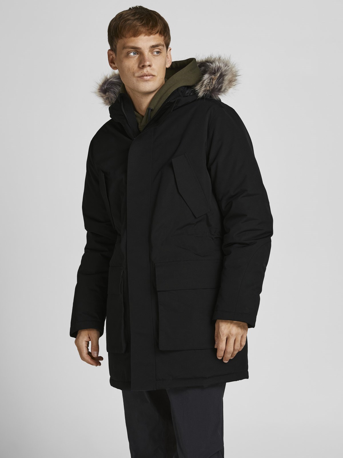 Jack Jones Erkek Parka 12190042 Black