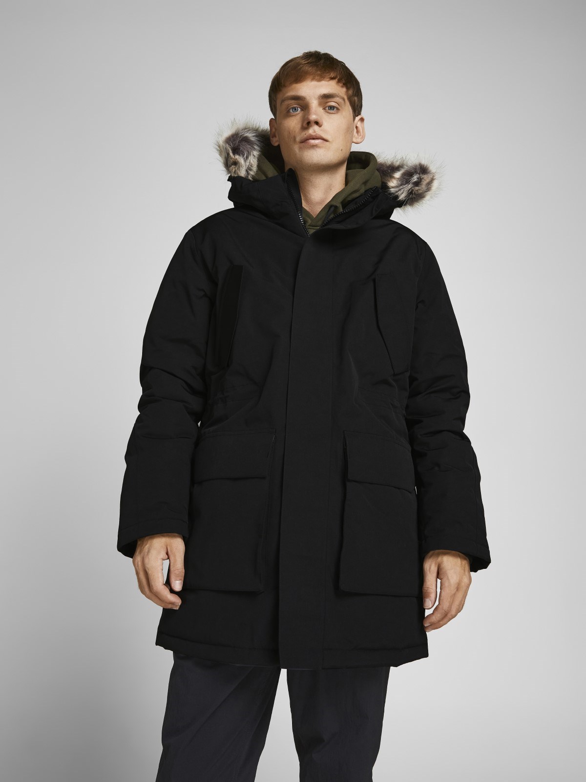 Jack Jones Erkek Parka 12190042 Black