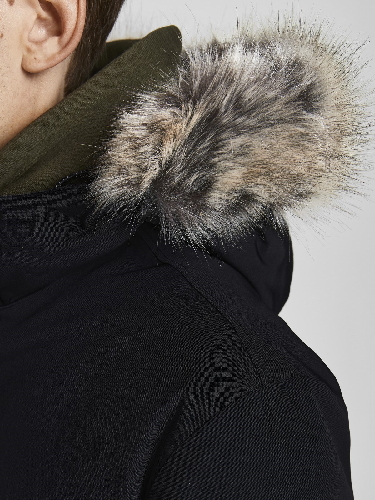 Jack Jones Erkek Parka 12190042 Black