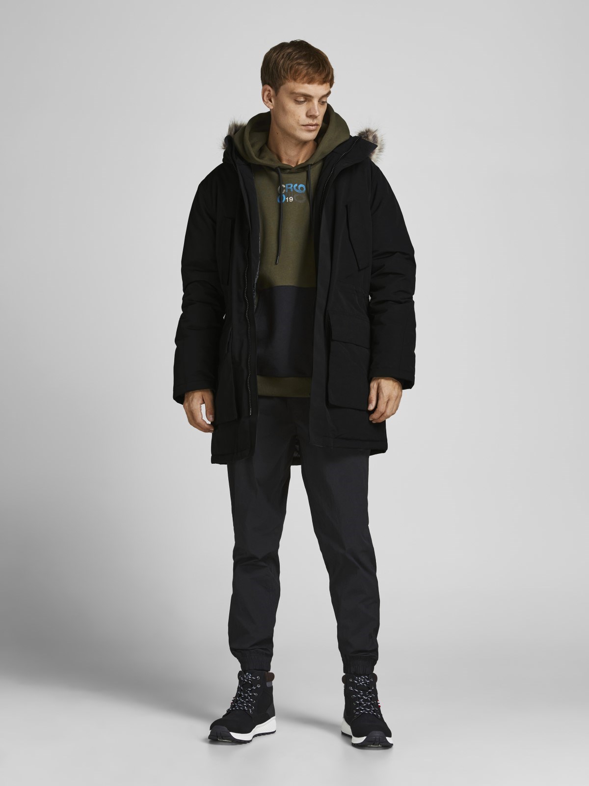 Jack Jones Erkek Parka 12190042 Black