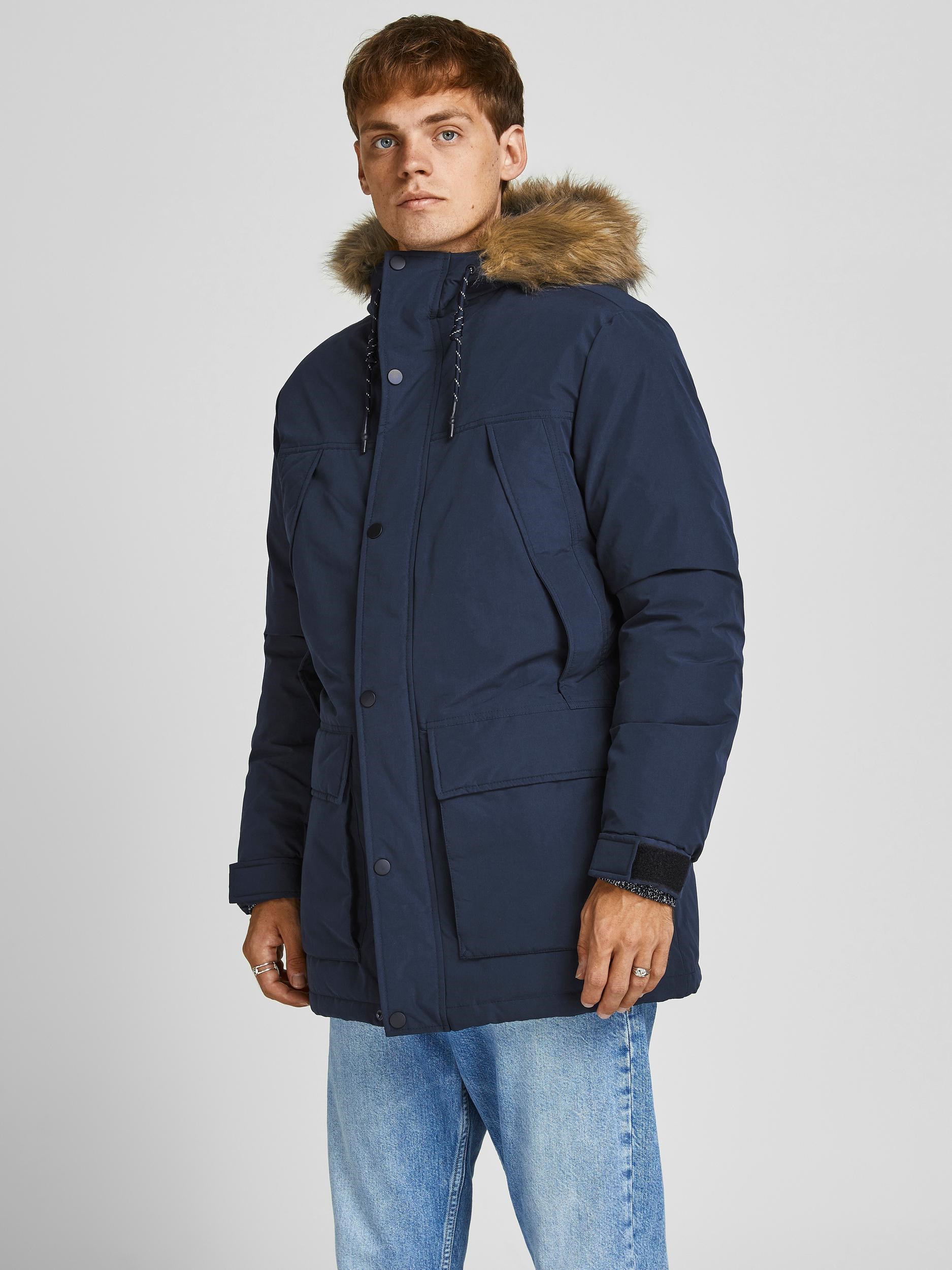 Jack Jones Erkek Parka 12190042 Navy Blazer