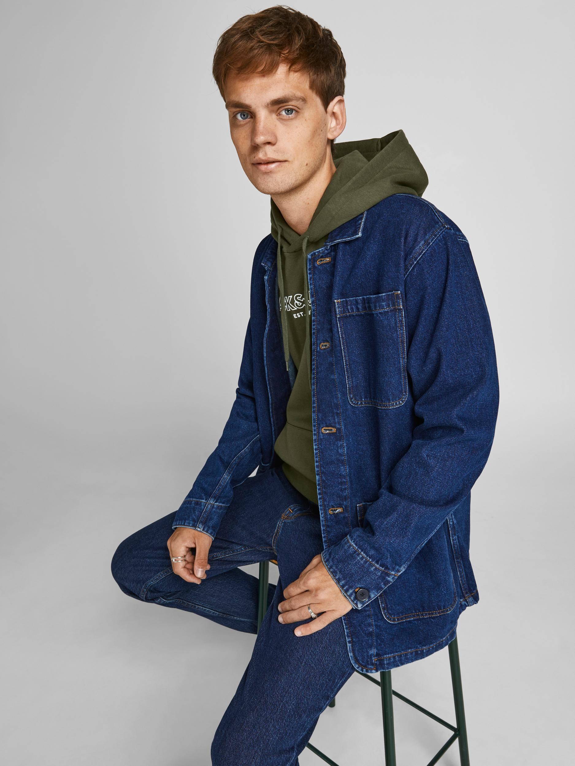 Jack Jones Erkek S-Shirt 12192093 Forest Night