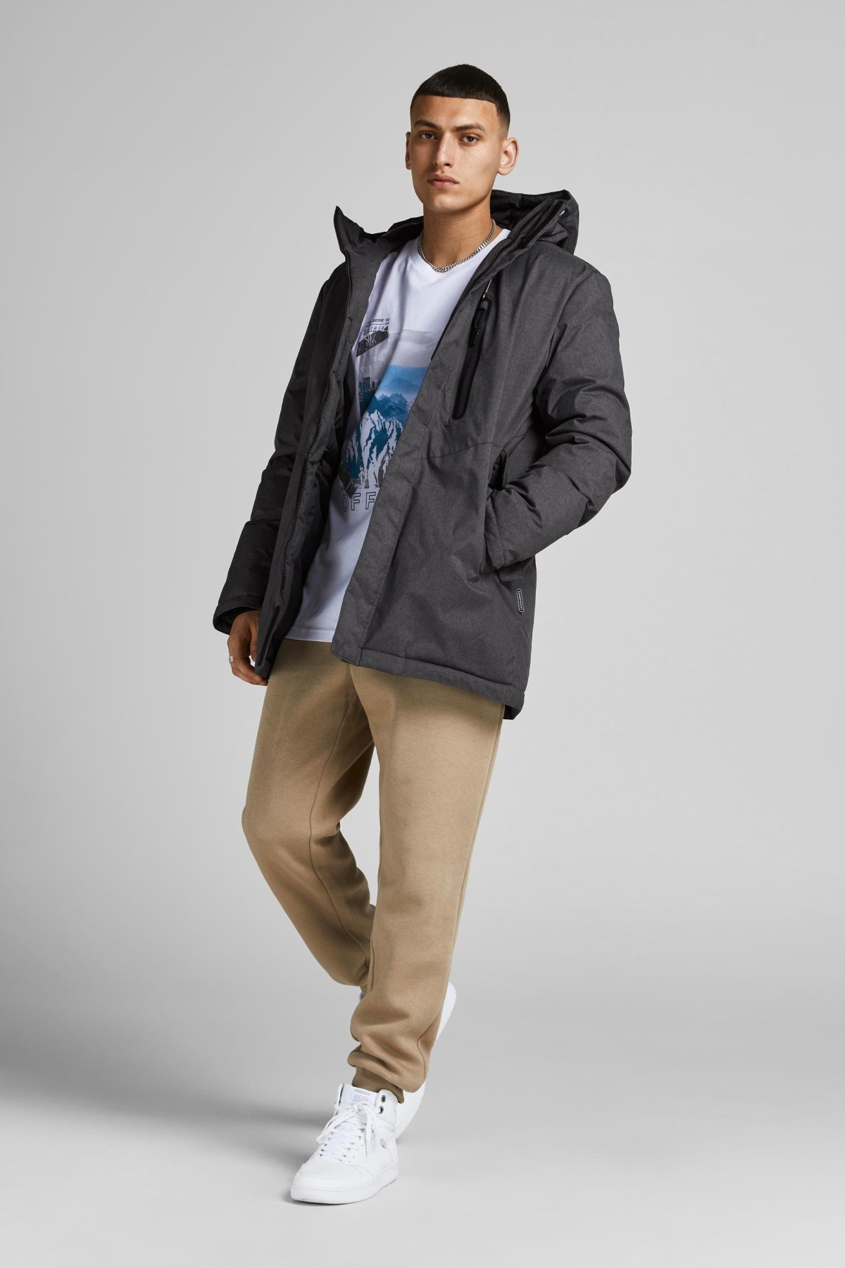 Jack Jones Erkek Parka 12193455 Asphalt