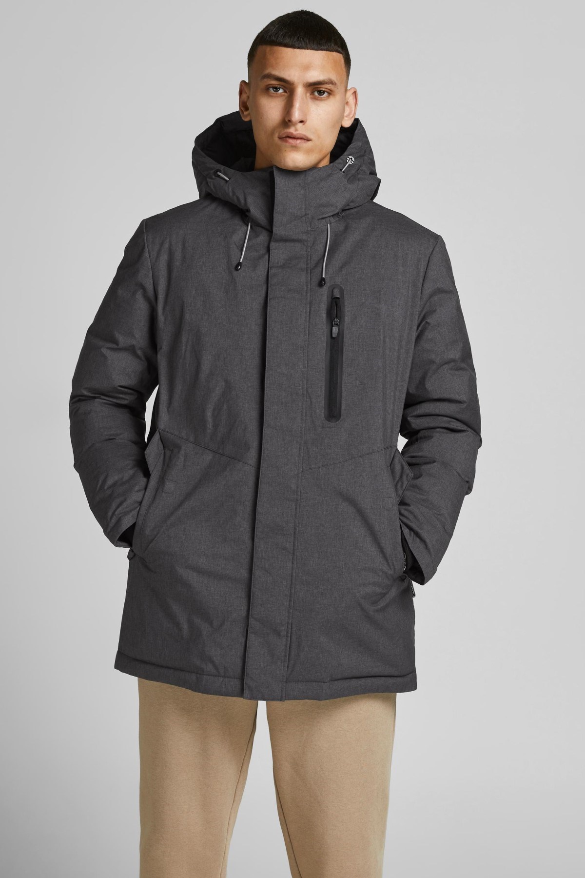 Jack Jones Erkek Parka 12193455 Asphalt
