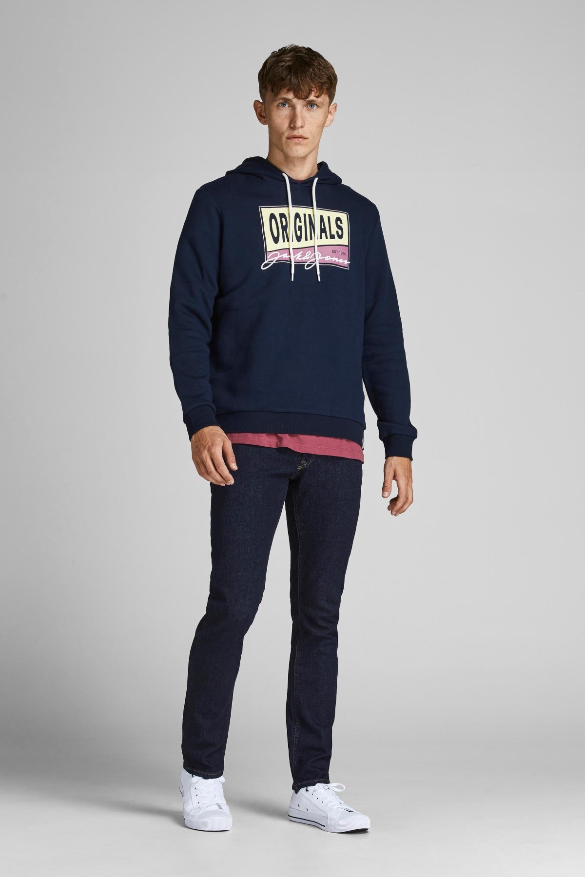 Jack Jones Erkek S-Shirt 12193645 Navy Blazer