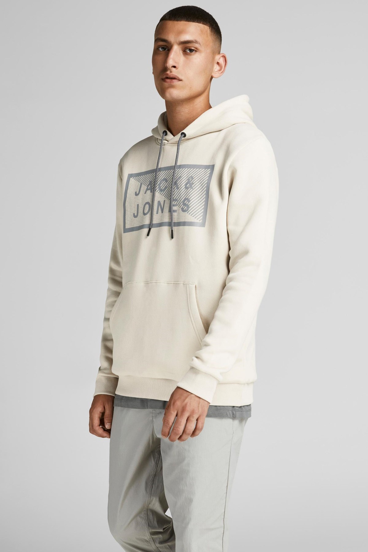 Jack Jones Erkek S-Shirt 12195903 Moonbeam