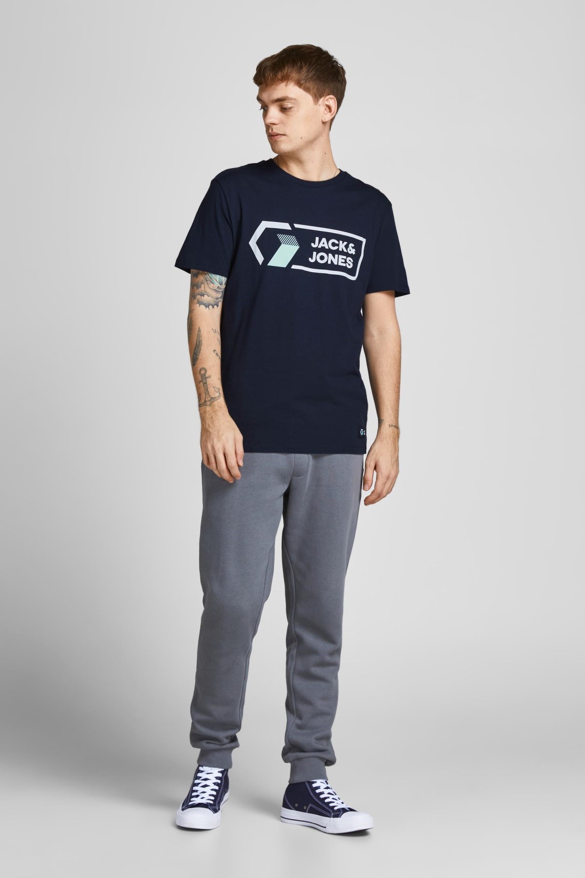 Jack Jones Erkek T-Shirt 12204902 Navy Blazer