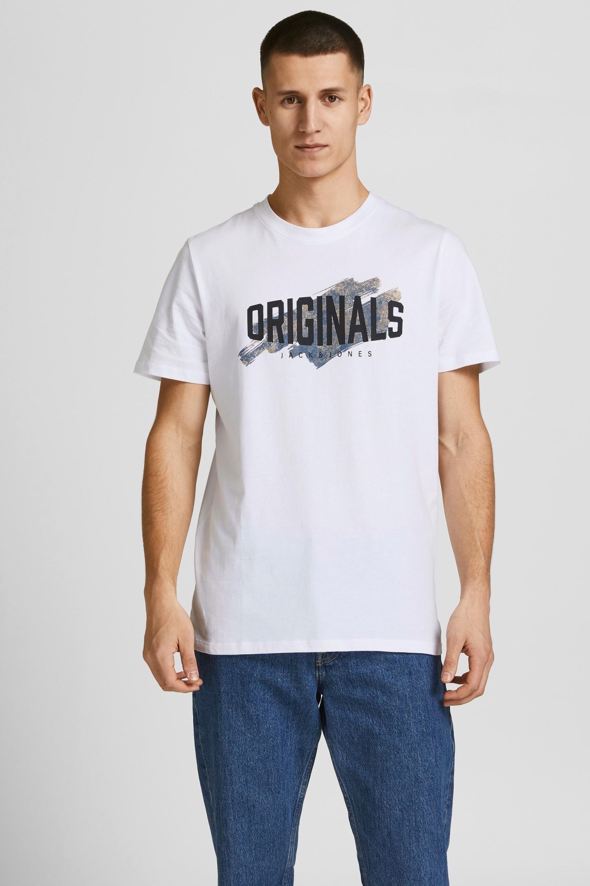 Jack Jones Erkek T-Shirt 12205191 Bright White