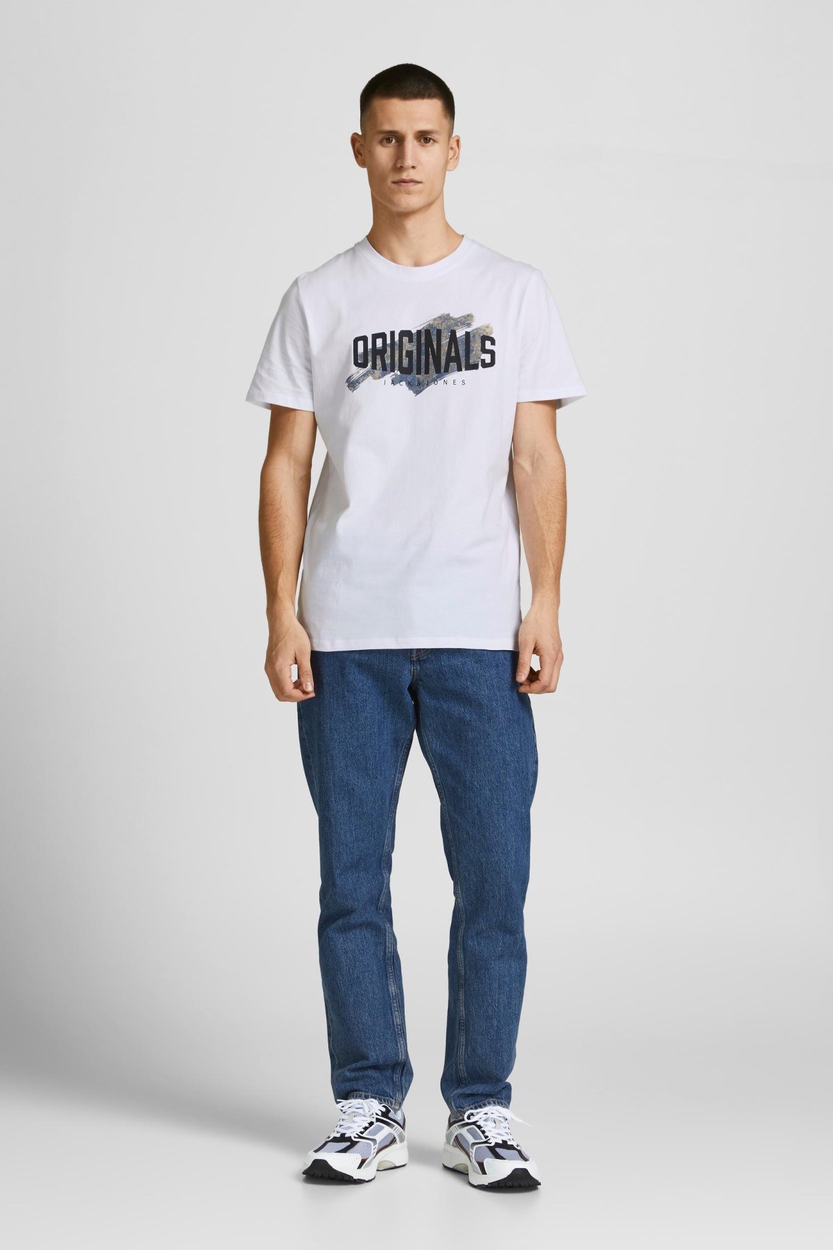 Jack Jones Erkek T-Shirt 12205191 Bright White