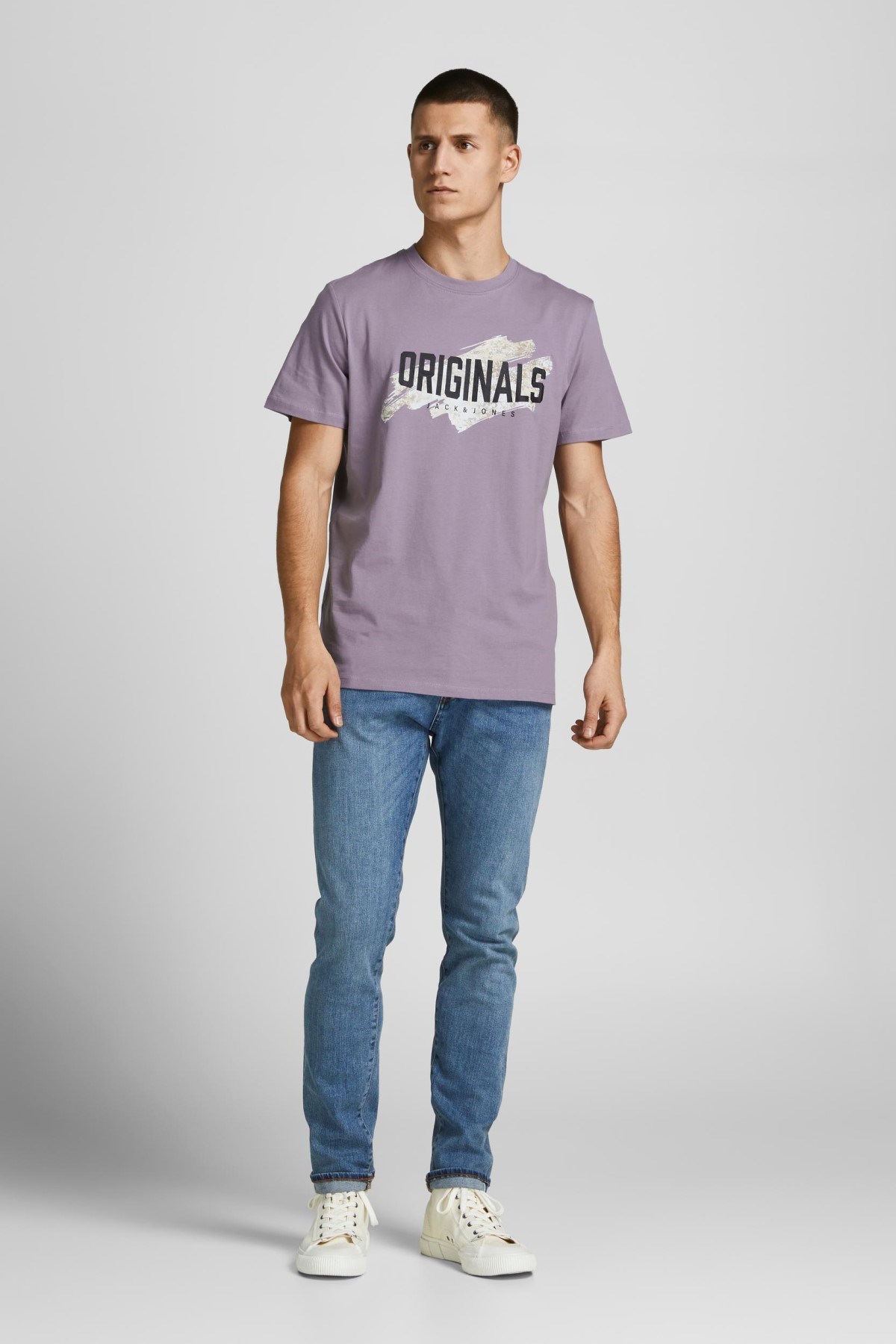 Jack Jones Erkek T-Shirt 12205191 Purple Ash