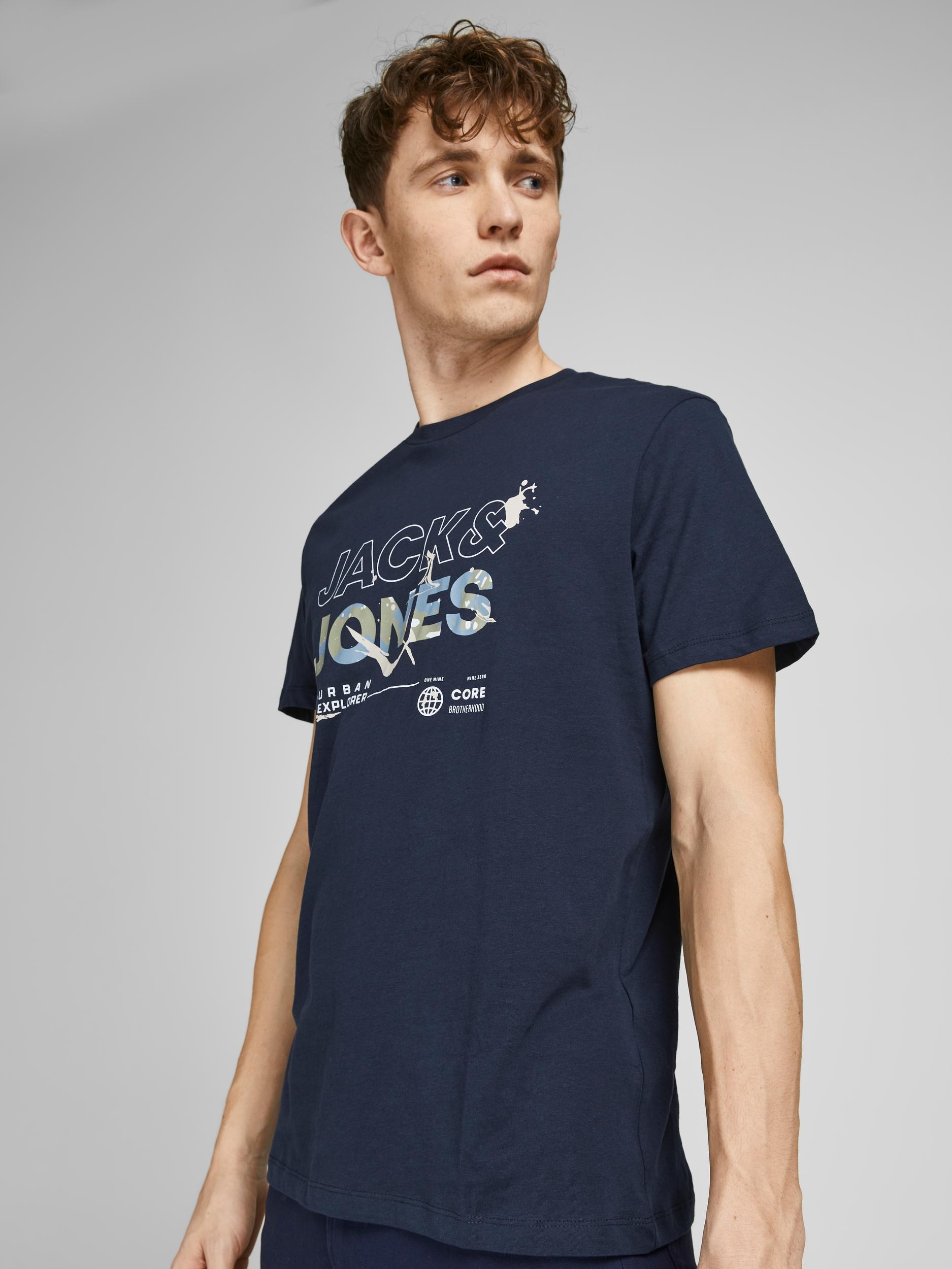 Jack Jones Erkek T-Shirt 12205244 Navy Blazer
