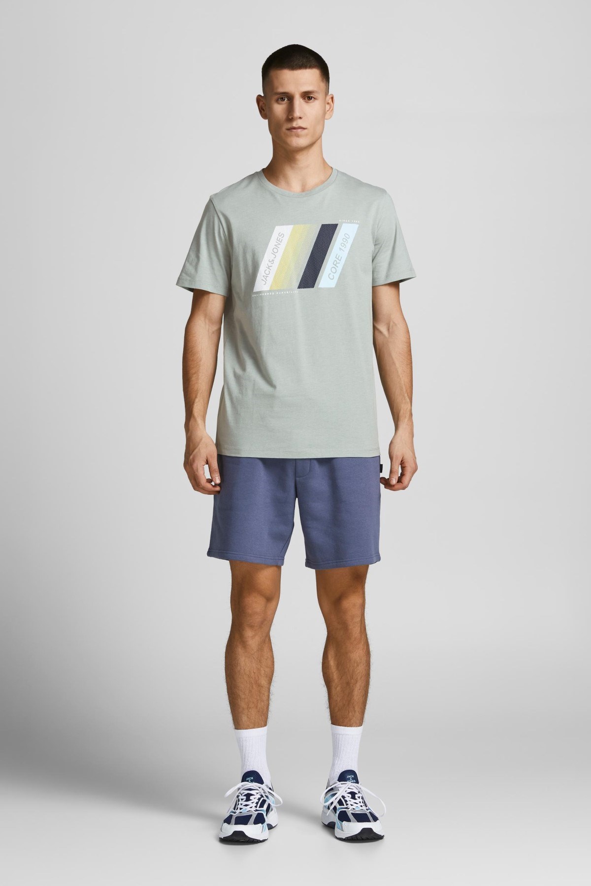 Jack Jones Erkek T-Shirt 12205428 Slate Gray