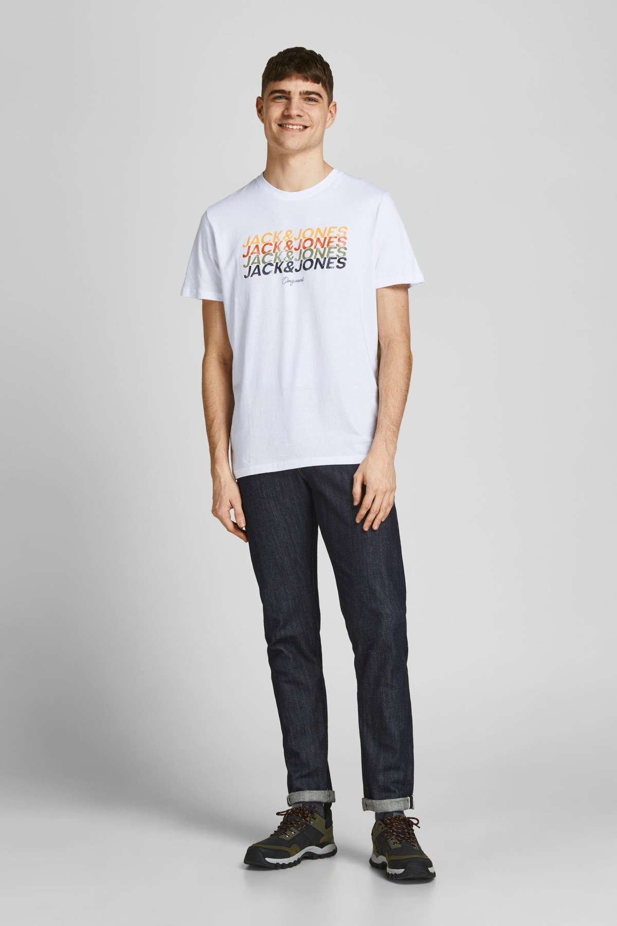 Jack Jones Erkek T-Shirt 12205503 Bright White