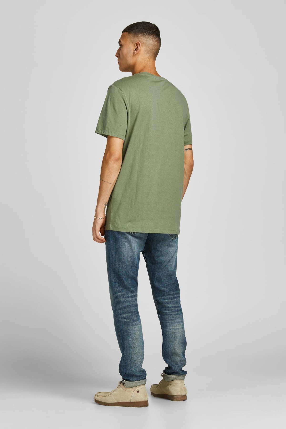 Jack Jones Erkek T-Shirt 12205503 Oil Green