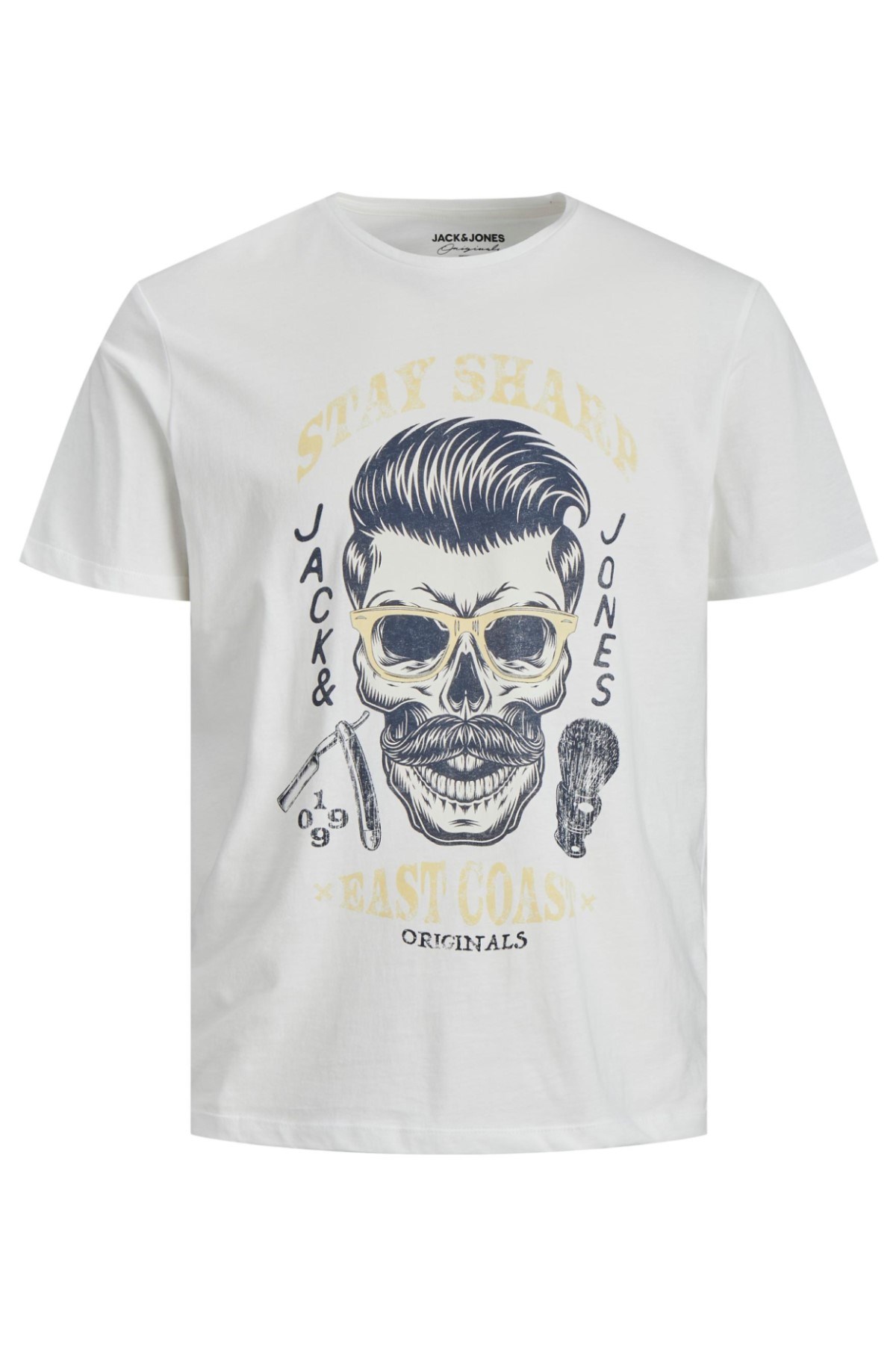 Jack Jones Erkek T-Shirt 12205684 Cloud Dancer