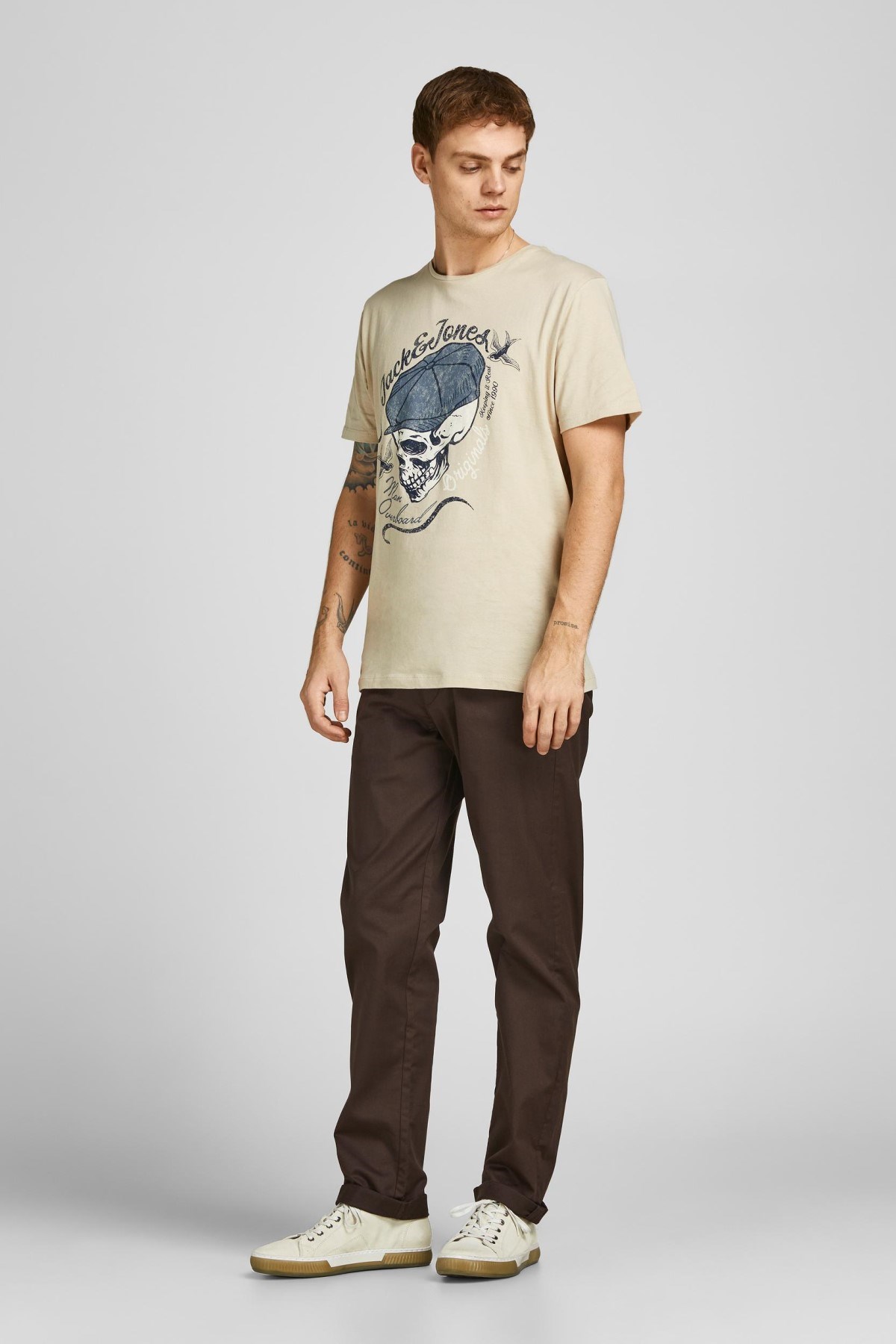 Jack Jones Erkek T-Shirt 12205684 Peyote