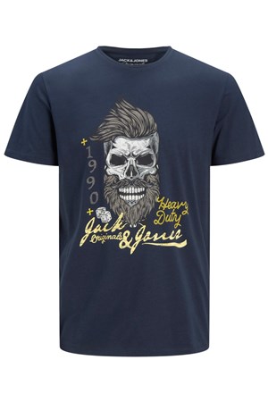 Jack Jones Erkek T-Shirt 12205684 Navy Blazer