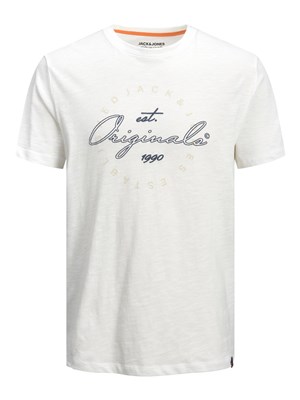 Jack Jones Erkek T-Shirt 12205789 Cloud Dancer