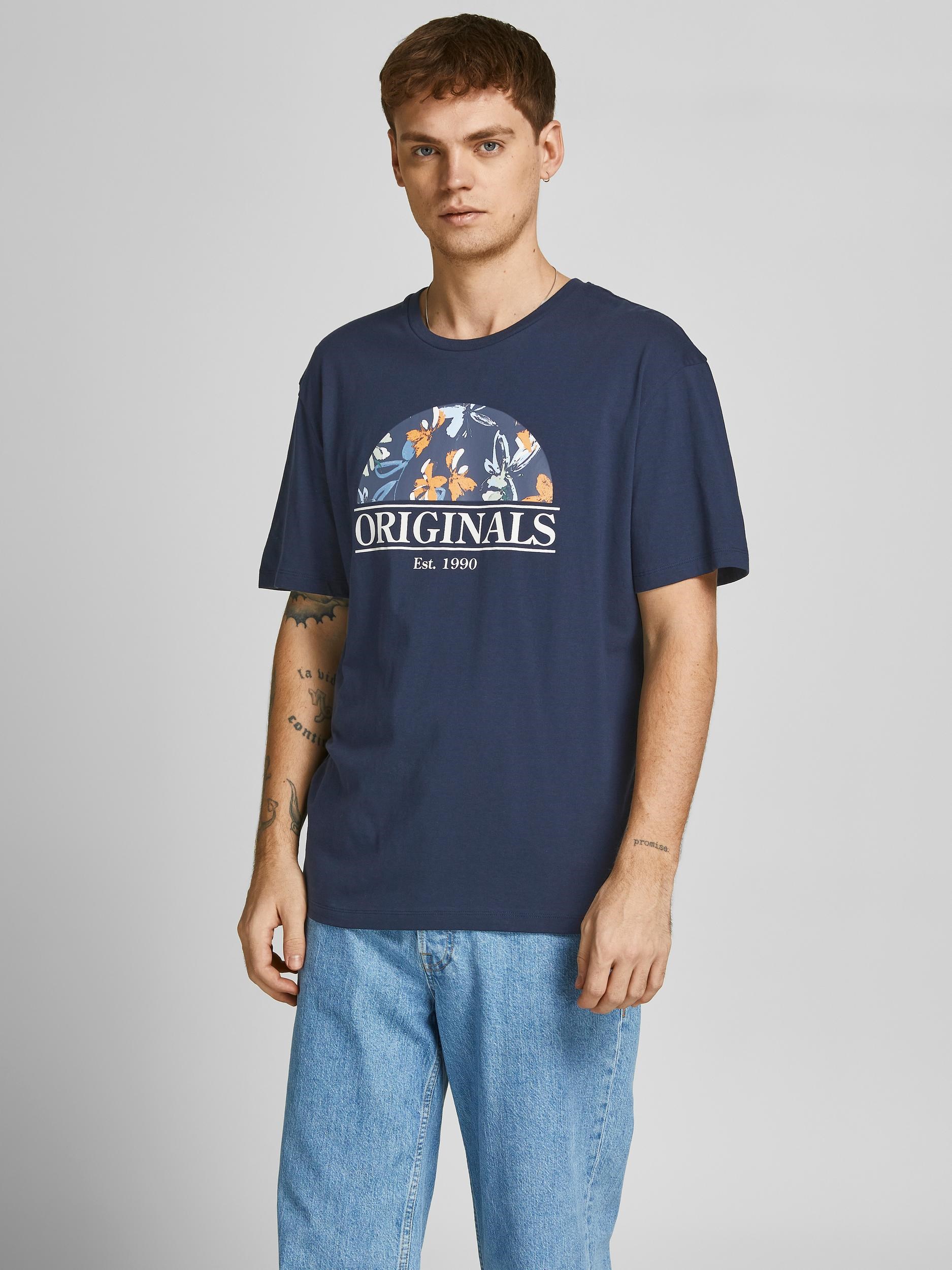Jack Jones Erkek T-Shirt 12205874 Navy Blazer
