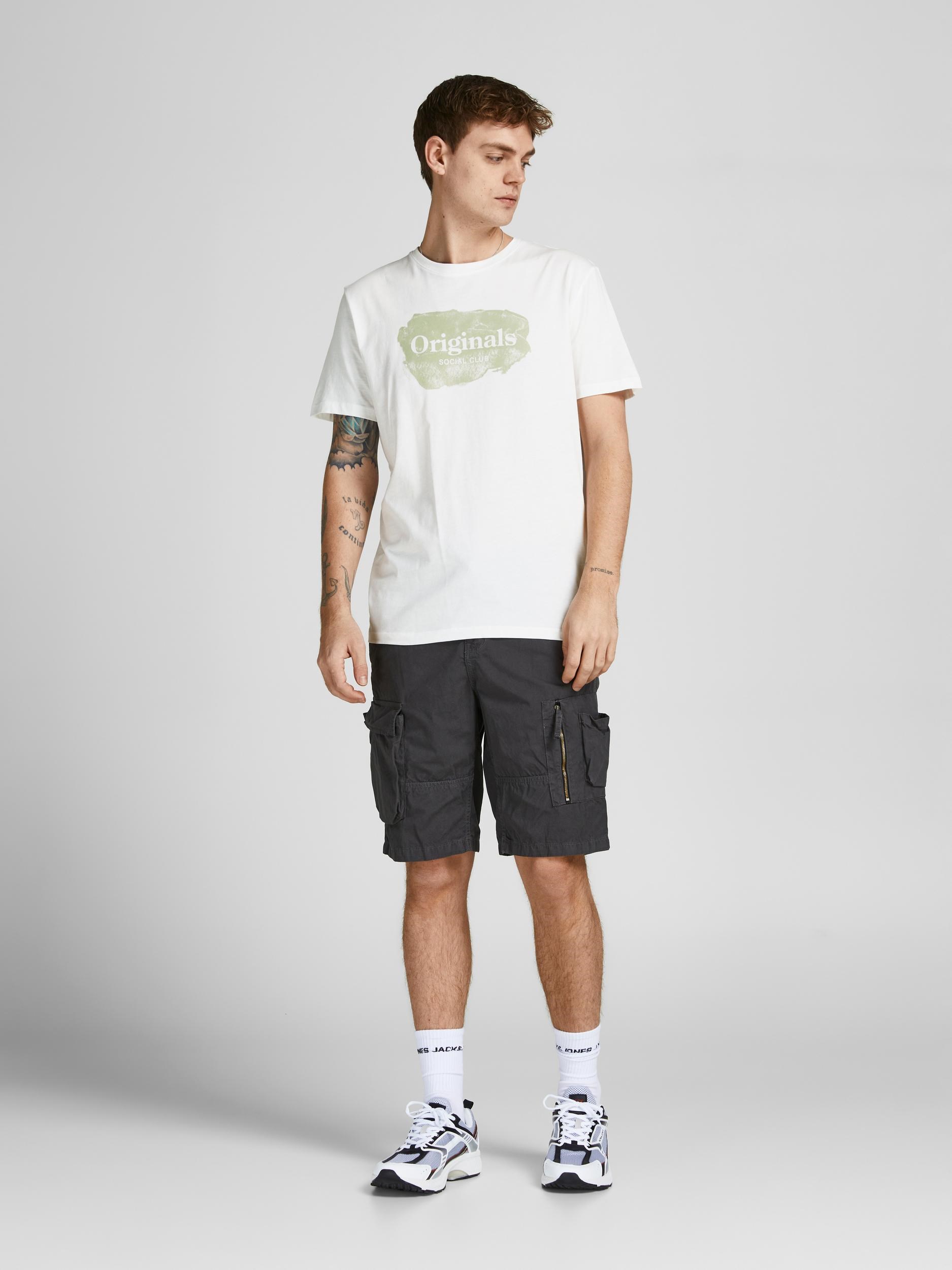 Jack Jones Erkek T-Shirt 12205876 Cloud Dancer