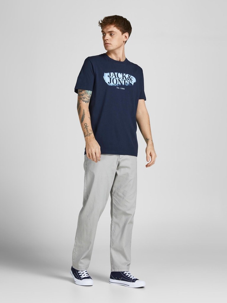 Jack Jones Erkek T-Shirt 12205876 Navy Blazer