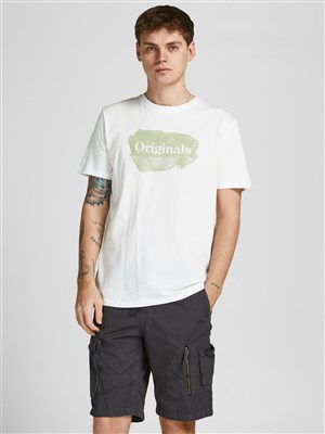 Jack Jones Erkek T-Shirt 12205876 Cloud Dancer
