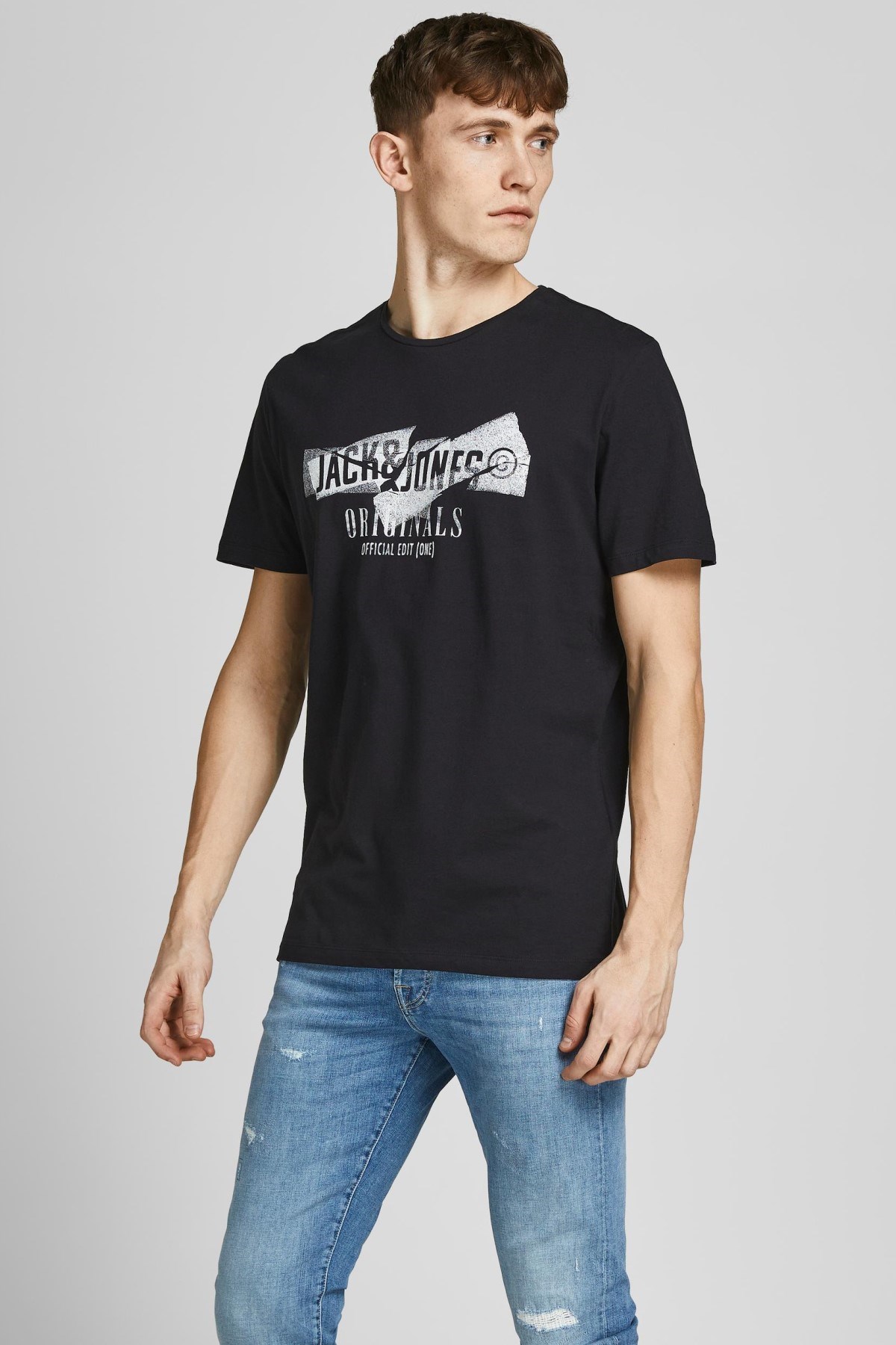 Jack Jones Erkek T-Shirt 12205944 Black