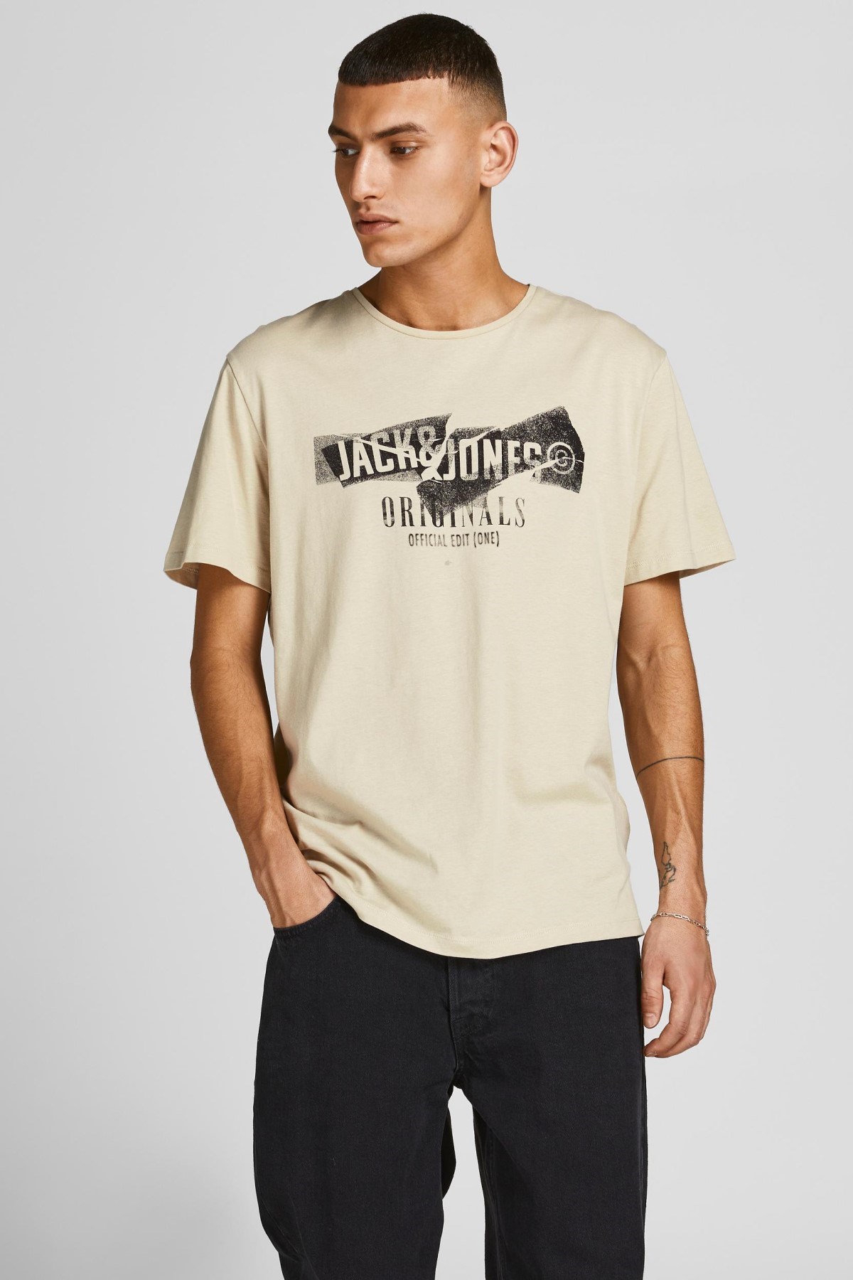 Jack Jones Erkek T-Shirt 12205944 Peyote
