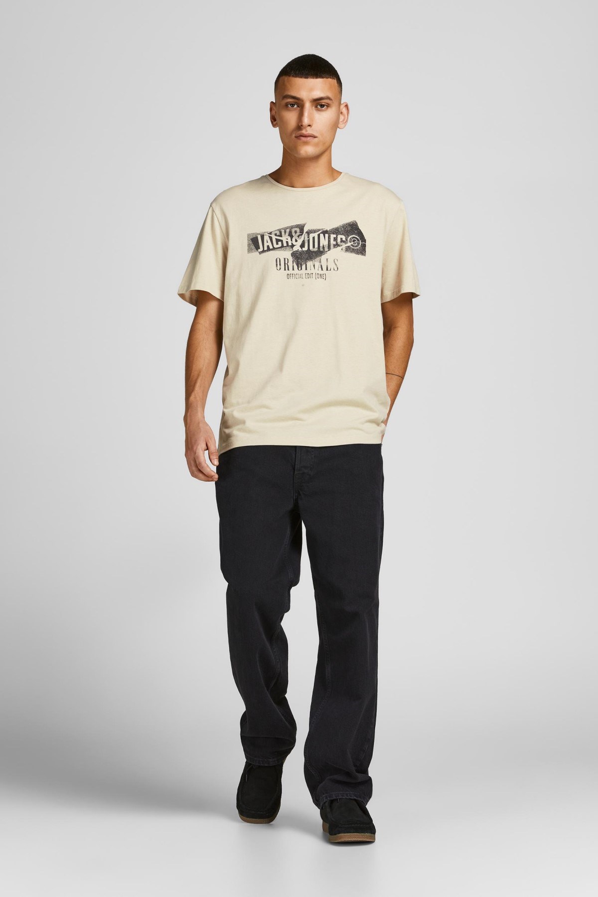 Jack Jones Erkek T-Shirt 12205944 Peyote